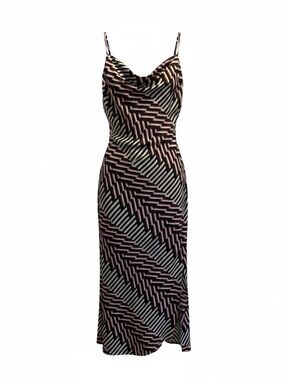 Express Black, White & Pink Geometric Slip Maxi Dress